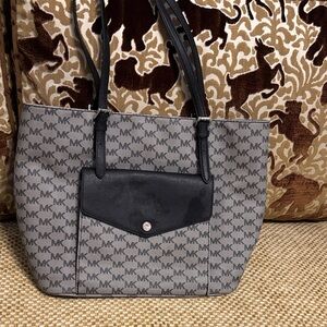 Michael Kors Black and Gray Signature Tote